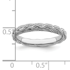 Sterling Silver Stackable Expressions Rhodium-plated Twist Ring