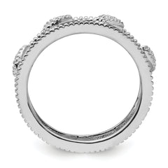 Sterling Silver Stackable Expressions Rhodium-plated Diamond Jacket Ring