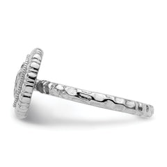 Sterling Silver Stackable Expressions Rhodium-plated Oval Ring