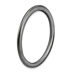 Sterling Silver Stackable Expressions Black-plated Satin Ring