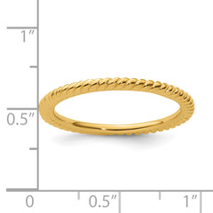 Sterling Silver Stackable Expressions Gold-plated Twisted Ring