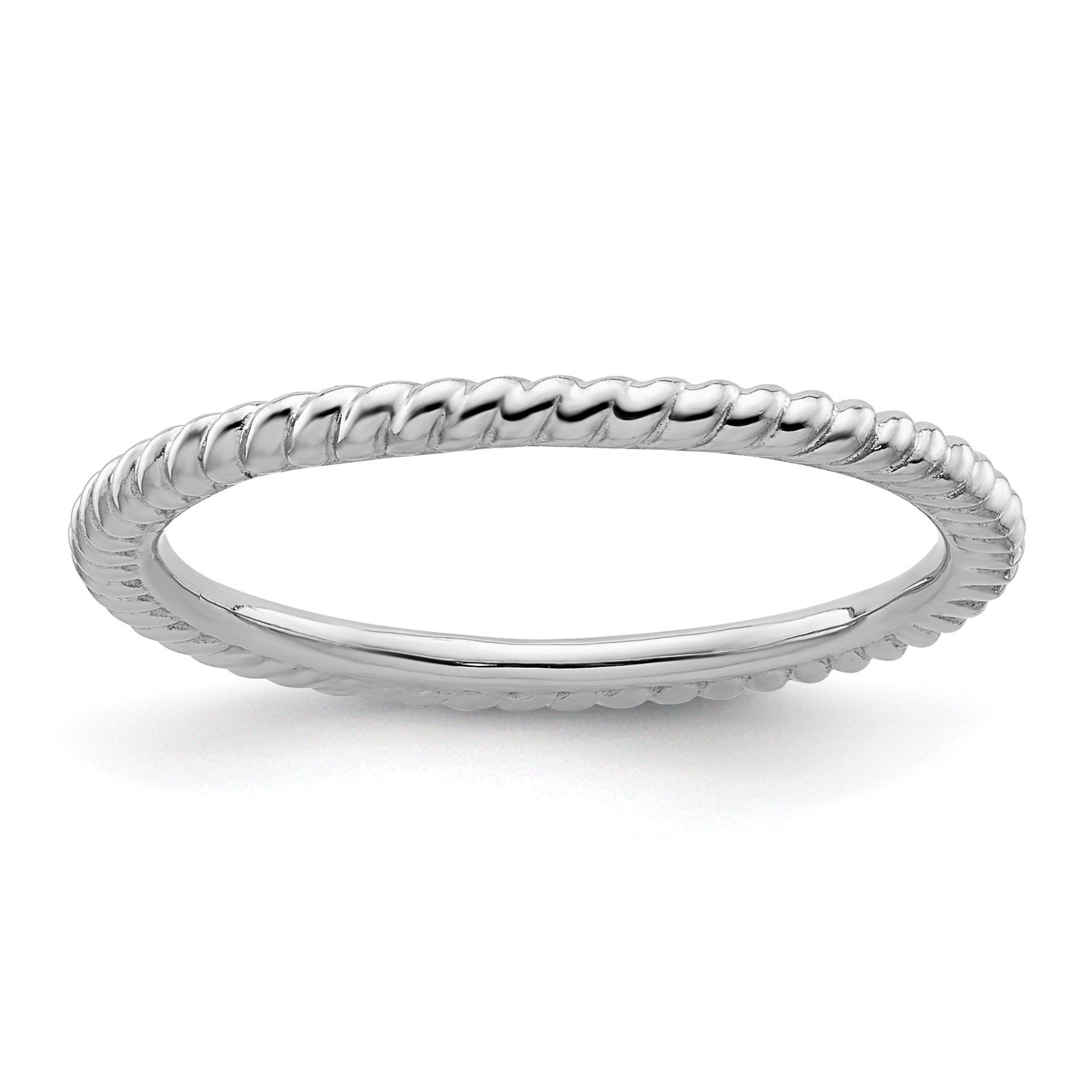 Sterling Silver Stackable Expressions Rhodium Twisted Ring