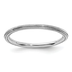 Sterling Silver Stackable Expressions Rhodium Step-down Ring