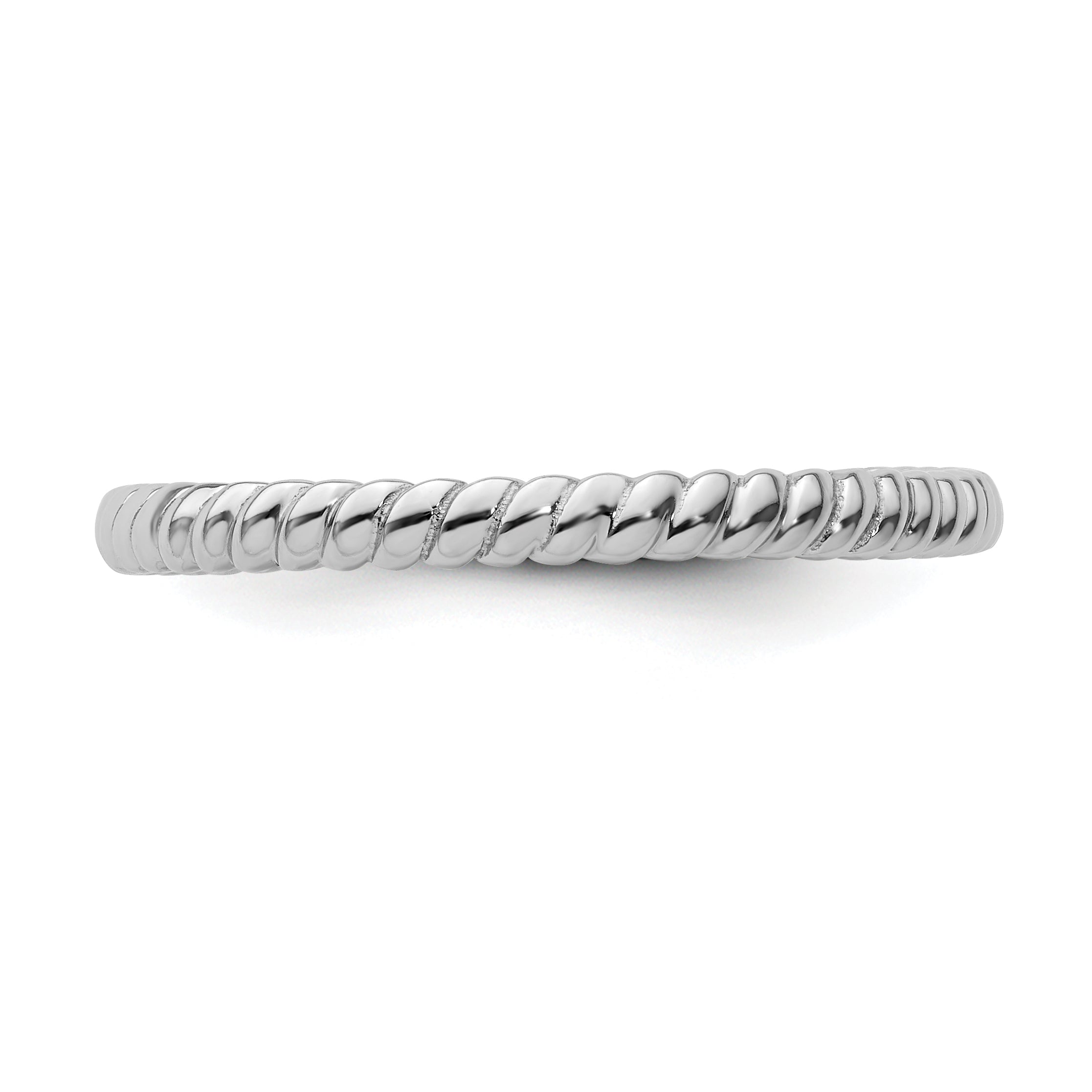 Sterling Silver Stackable Expressions Rhodium Twisted Ring