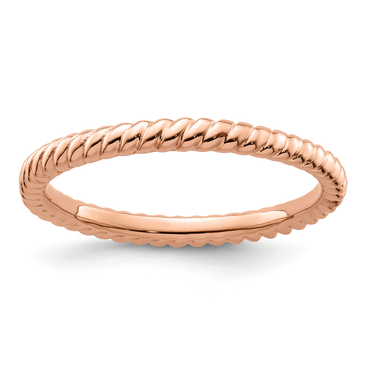 Sterling Silver Stackable Expressions Pink-plated Twisted Ring