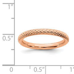 Sterling Silver Stackable Expressions Pink-plated Cable Ring