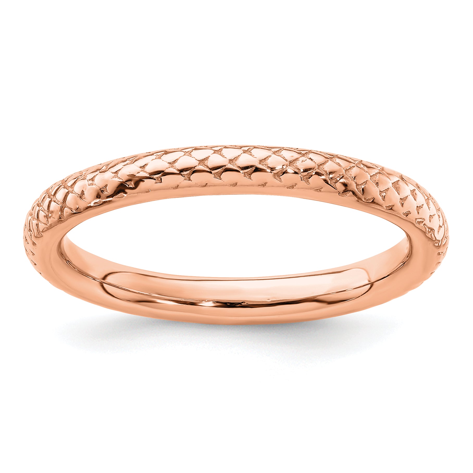 Sterling Silver Stackable Expressions Pink-plated Cable Ring