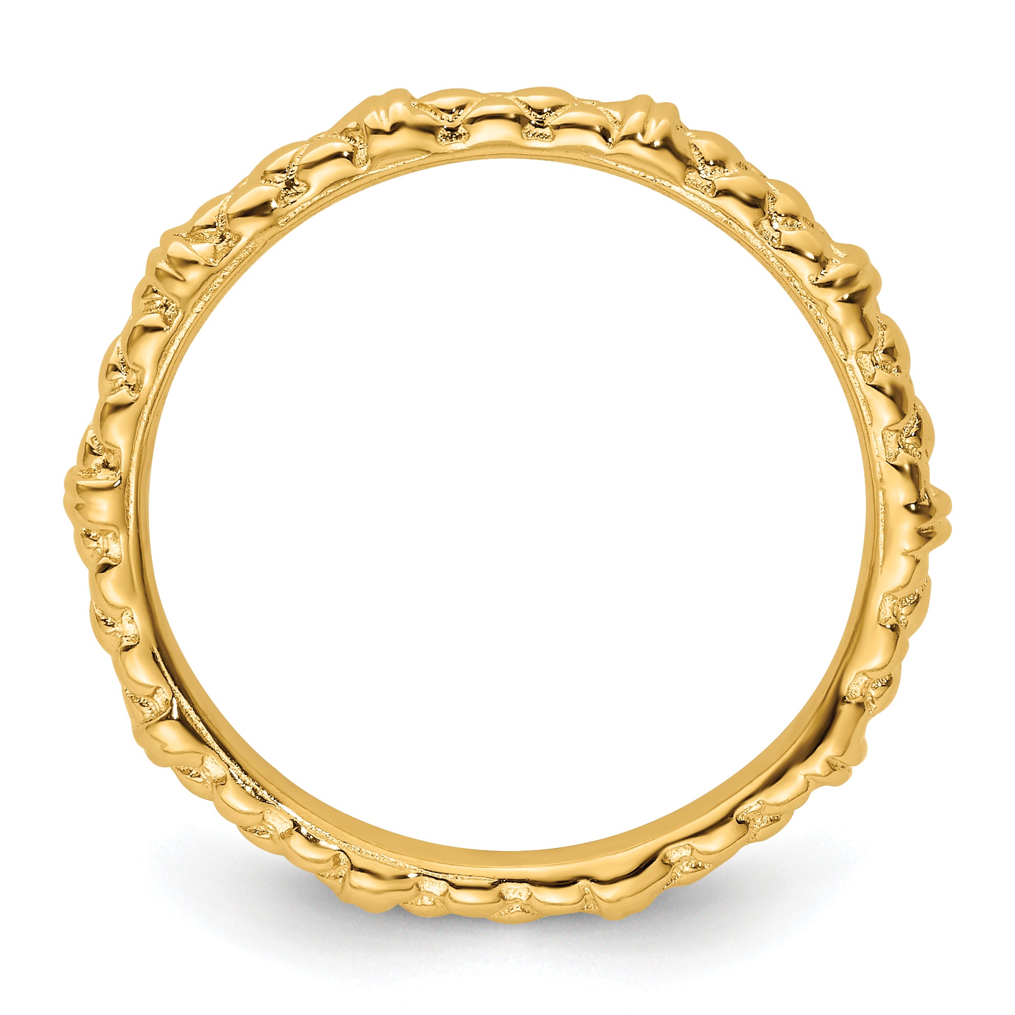 Sterling Silver Stackable Expressions Gold-plated Cable Ring