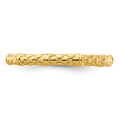 Sterling Silver Stackable Expressions Gold-plated Cable Ring