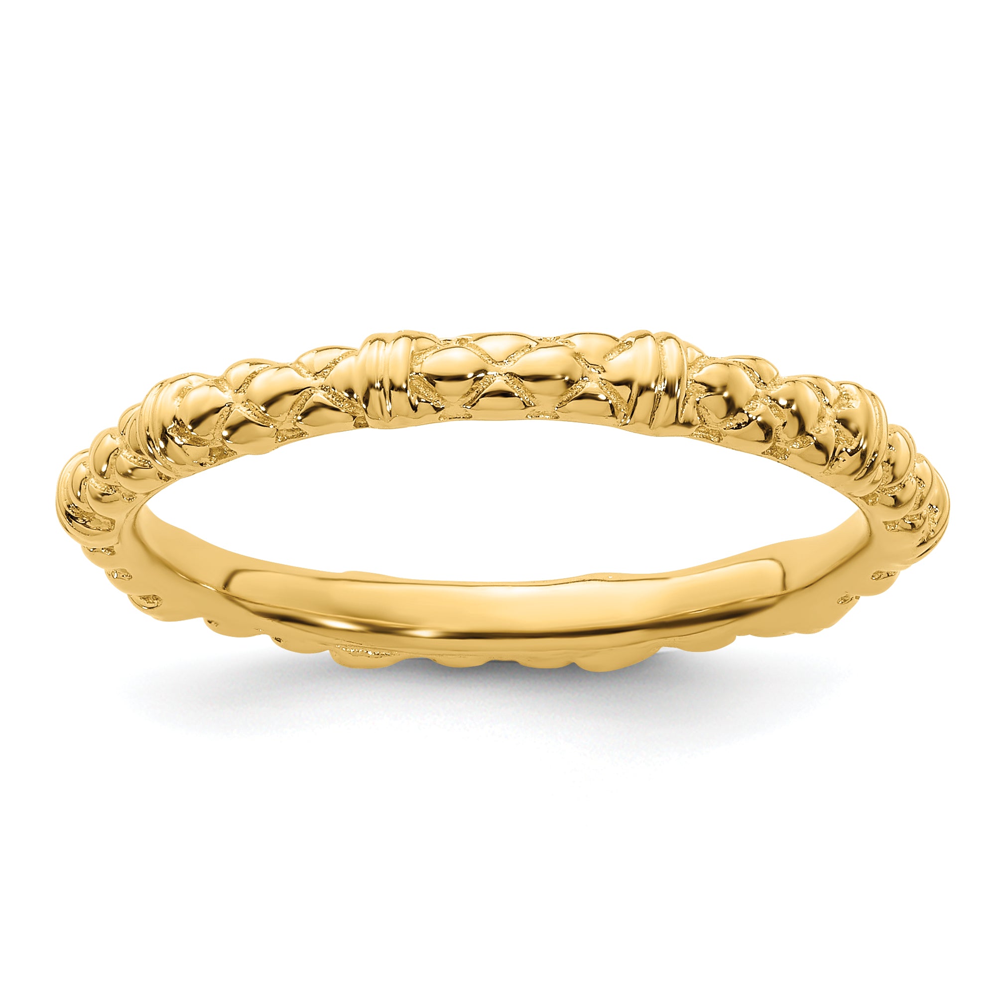 Sterling Silver Stackable Expressions Gold-plated Cable Ring