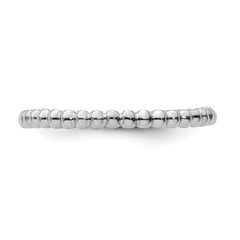 Sterling Silver Stackable Expressions Rhodium Beaded Ring