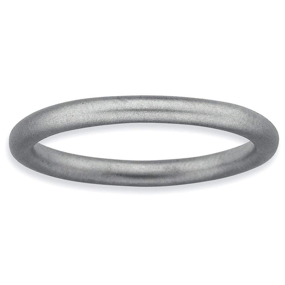 Sterling Silver Stackable Expressions Rhodium Satin Ring