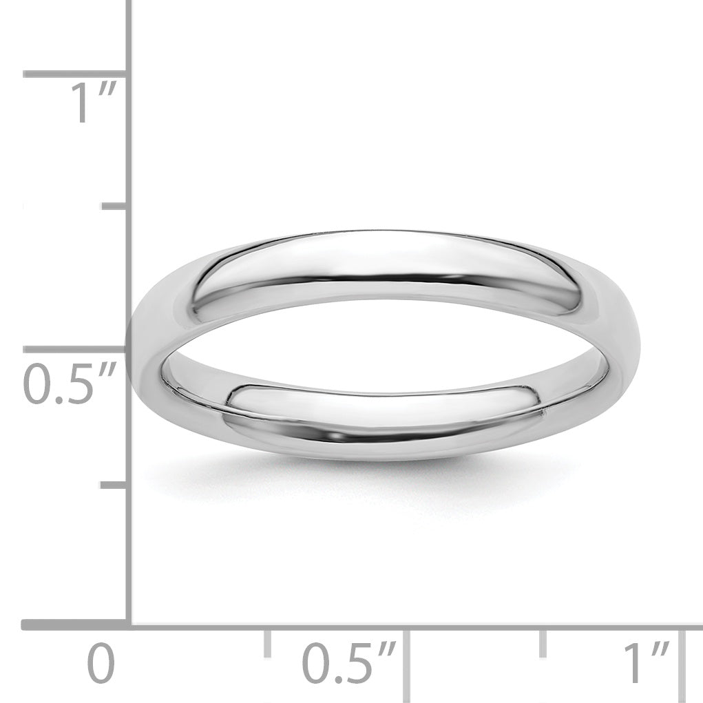 Sterling Silver Stackable Expressions Rhodium Polished Ring