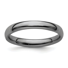 Sterling Silver Stackable Expressions Black-plated Polished Ring