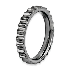 Sterling Silver Stackable Expressions Black-plated Ring