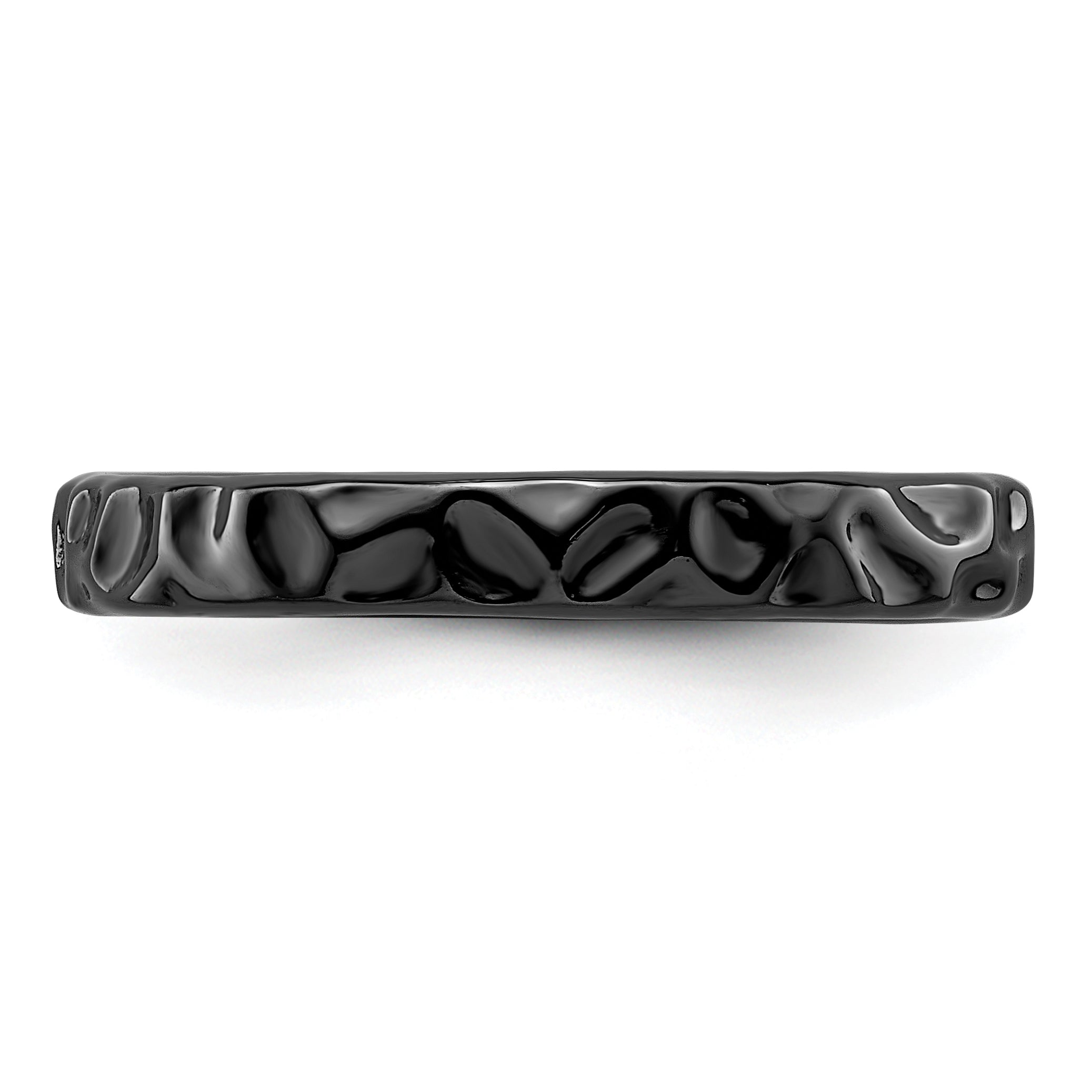 Sterling Silver Stackable Expressions Black-plated Ring