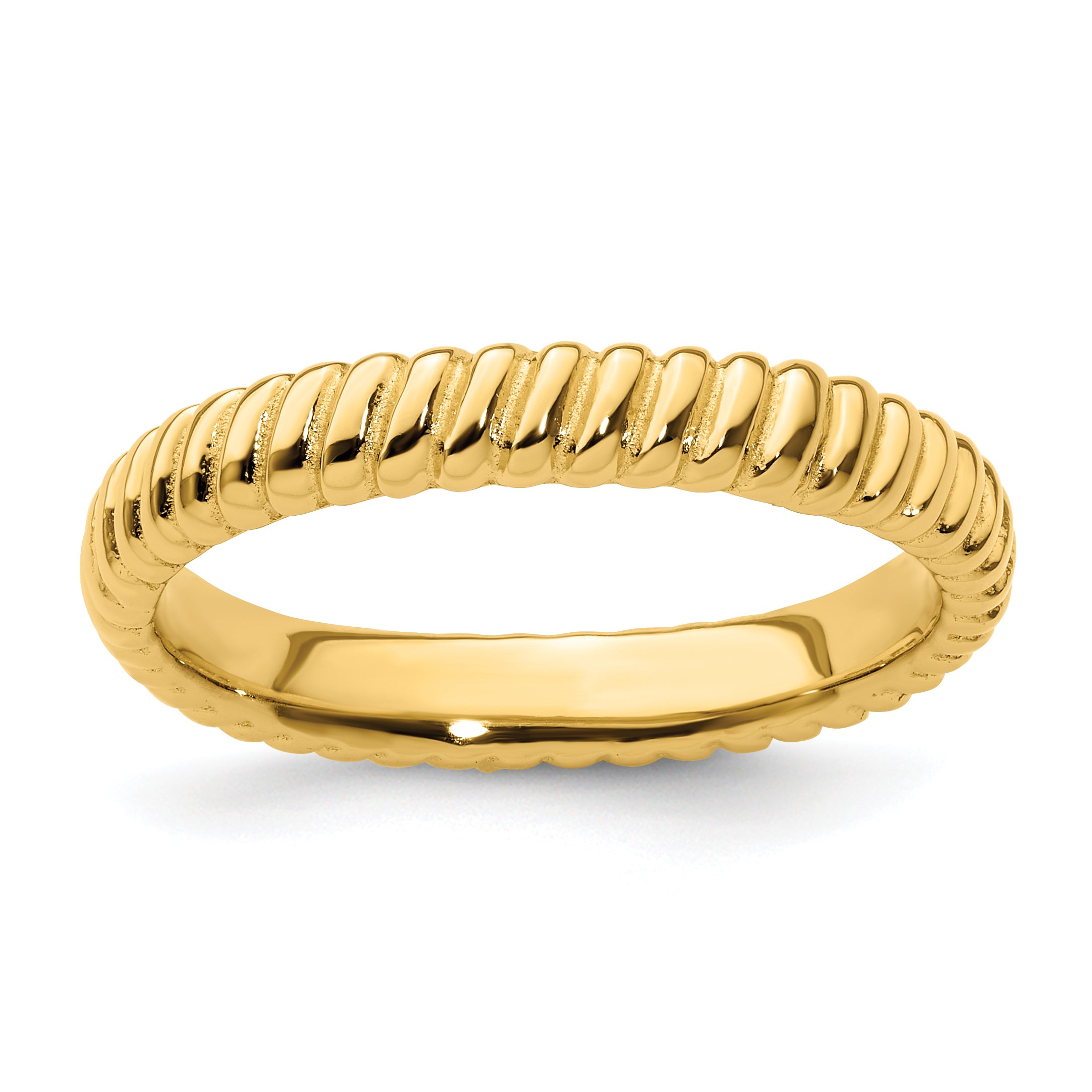 Sterling Silver Stackable Expressions Gold-plated Ring