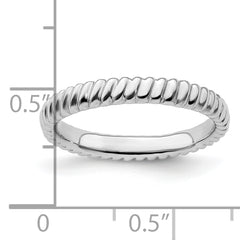 Sterling Silver Stackable Expressions Rhodium Ring