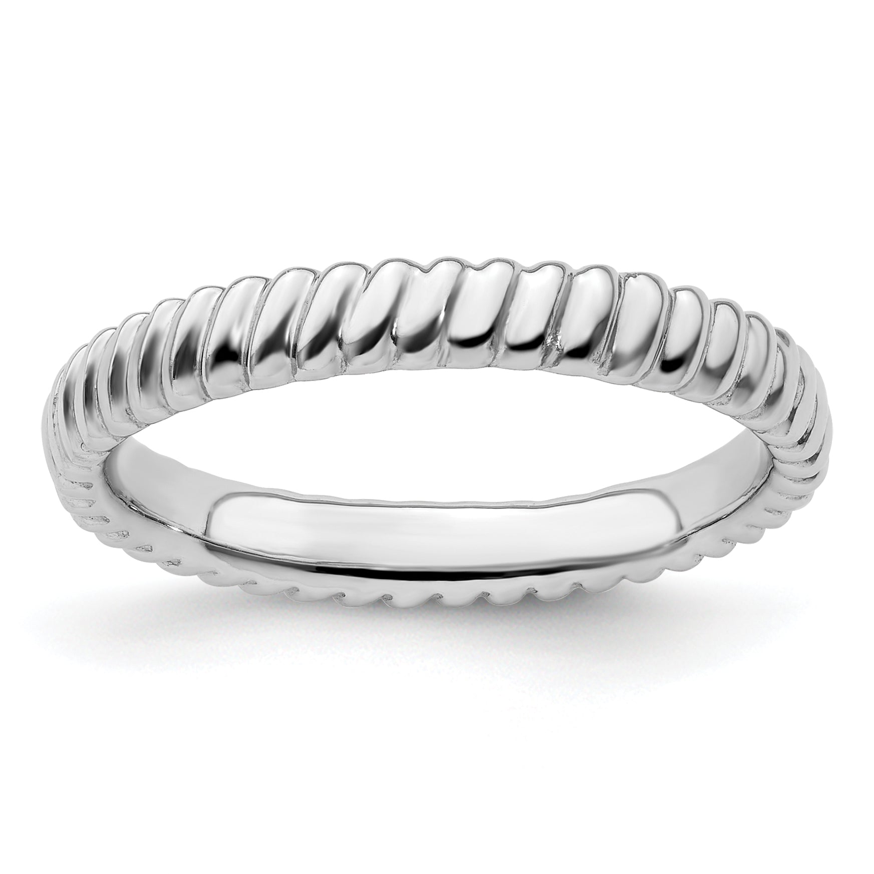 Sterling Silver Stackable Expressions Rhodium Ring