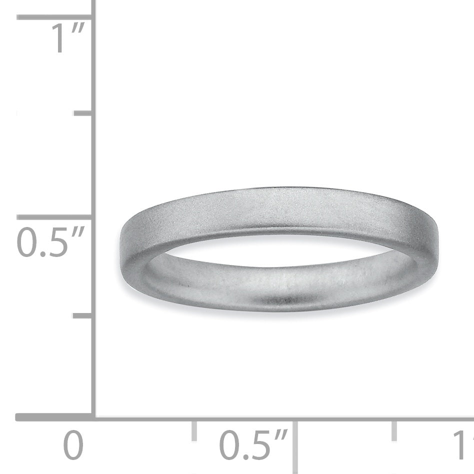 Sterling Silver Stackable Expressions Rhodium Satin Ring