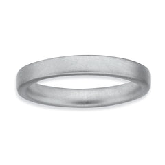 Sterling Silver Stackable Expressions Rhodium Satin Ring