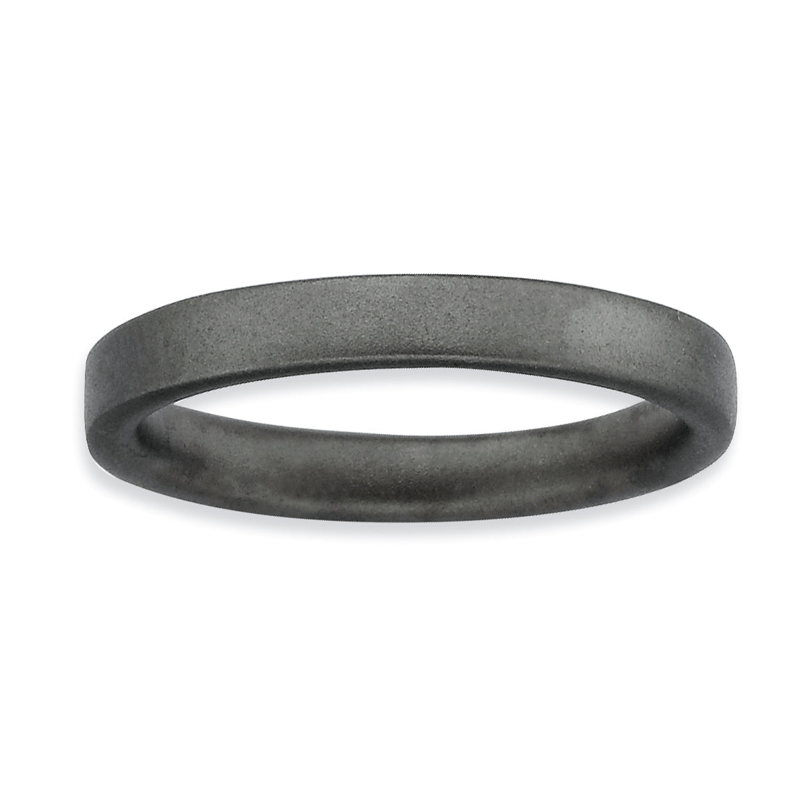 Sterling Silver Stackable Expressions Black-plated Satin Ring