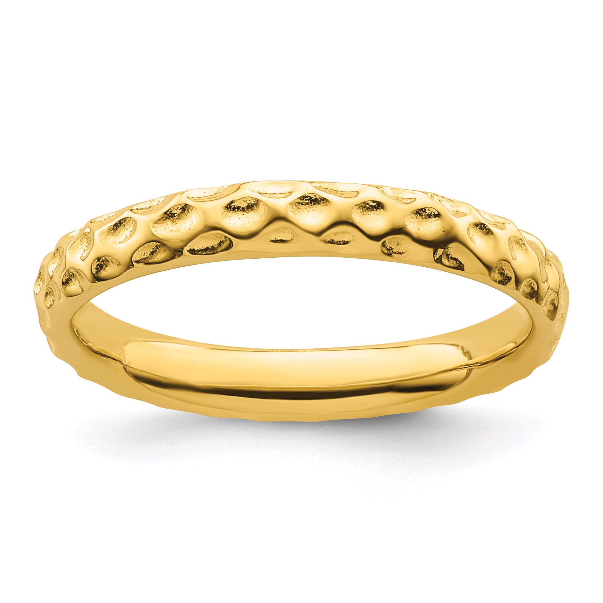 Sterling Silver Stackable Expressions Gold-plated Ring