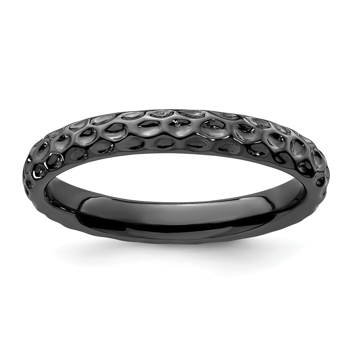 Sterling Silver Stackable Expressions Black-plated Ring