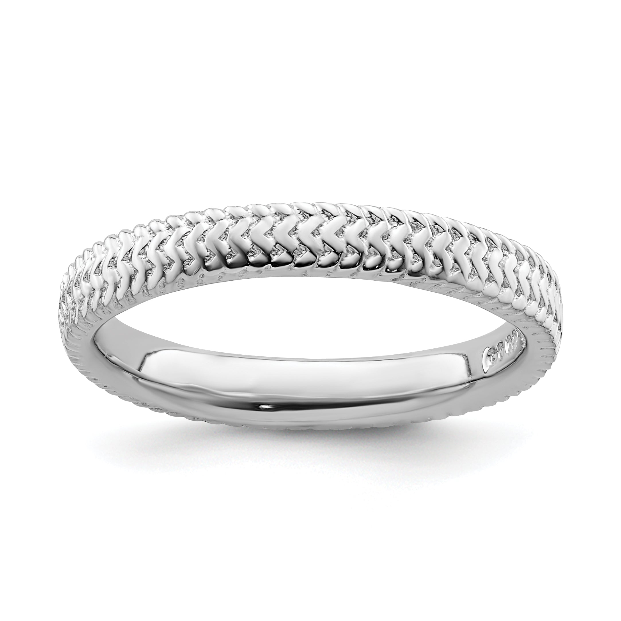 Sterling Silver Stackable Expressions Rhodium Ring