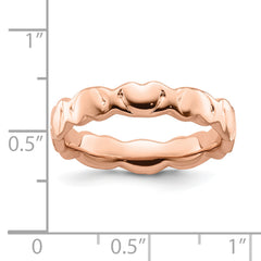 Sterling Silver Stackable Expressions Pink-plated Hearts Ring