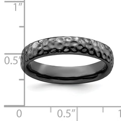 Sterling Silver Stackable Expressions Black-plated Ring