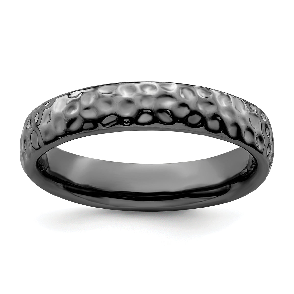 Sterling Silver Stackable Expressions Black-plated Ring