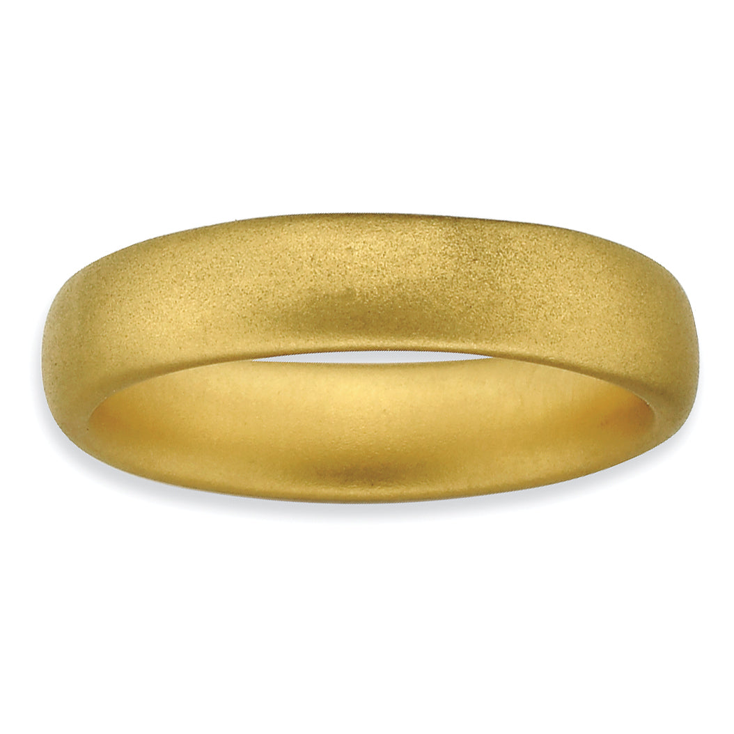 Sterling Silver Stackable Expressions Gold-plated Satin Ring