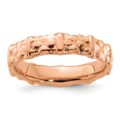 Sterling Silver Stackable Expressions Pink-plated Ring