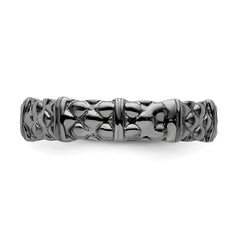 Sterling Silver Stackable Expressions Black-plated Ring