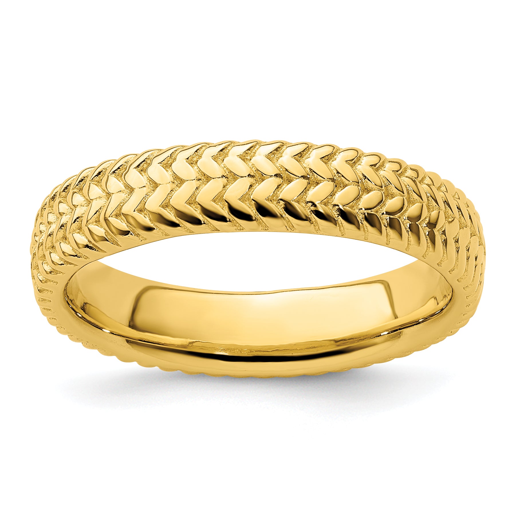 Sterling Silver Stackable Expressions Gold-plated Ring