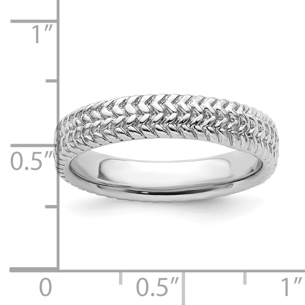 Sterling Silver Stackable Expressions Rhodium Ring