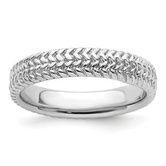 Sterling Silver Stackable Expressions Rhodium Ring