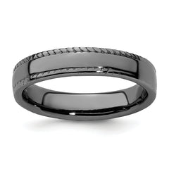 Sterling Silver Stackable Expressions Black-plated Ring