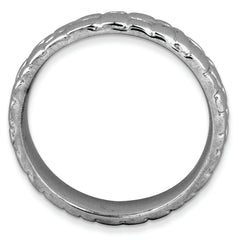 Sterling Silver Stackable Expressions Black-plated Ring