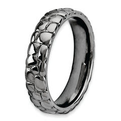 Sterling Silver Stackable Expressions Black-plated Ring