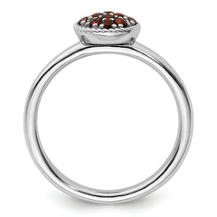 Sterling Silver Stackable Expressions Garnet Rhodium Ring