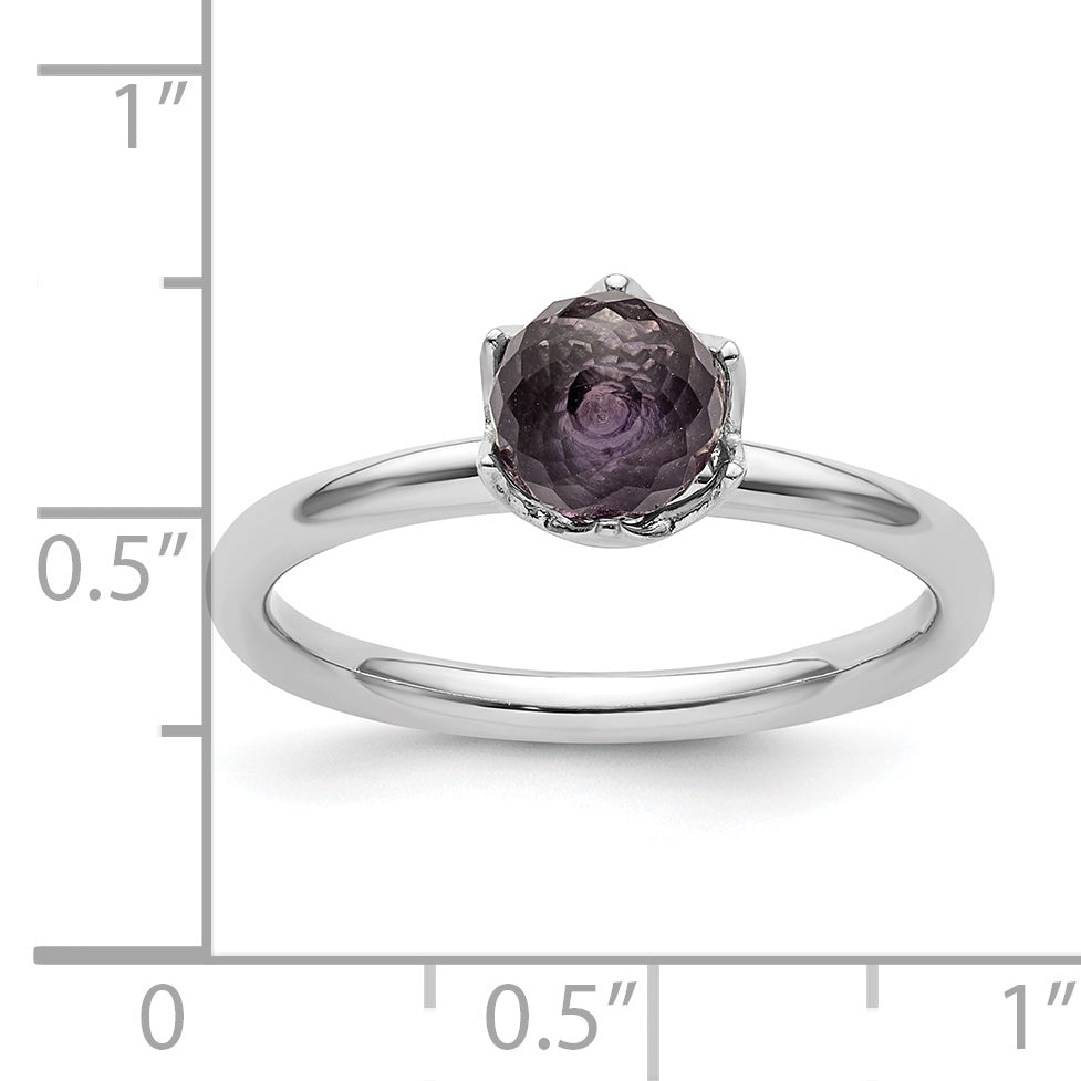 Sterling Silver Stackable Expressions Amethyst Briolette Ring