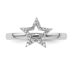 Sterling Silver Stackable Expressions Star Diamond Ring