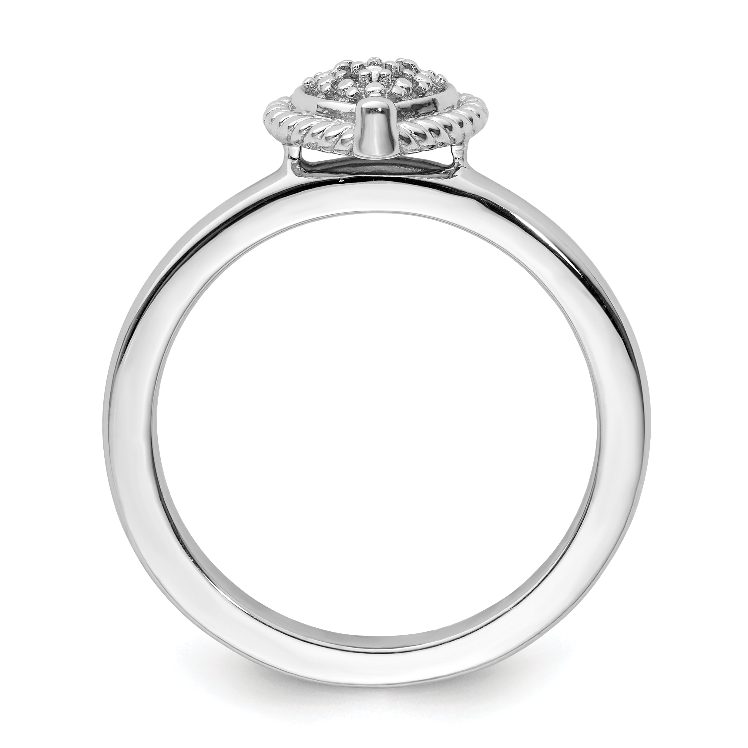 Sterling Silver Stackable Expressions Heart Diamond Ring