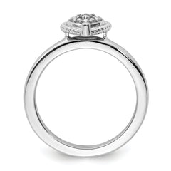 Sterling Silver Stackable Expressions Heart Diamond Ring