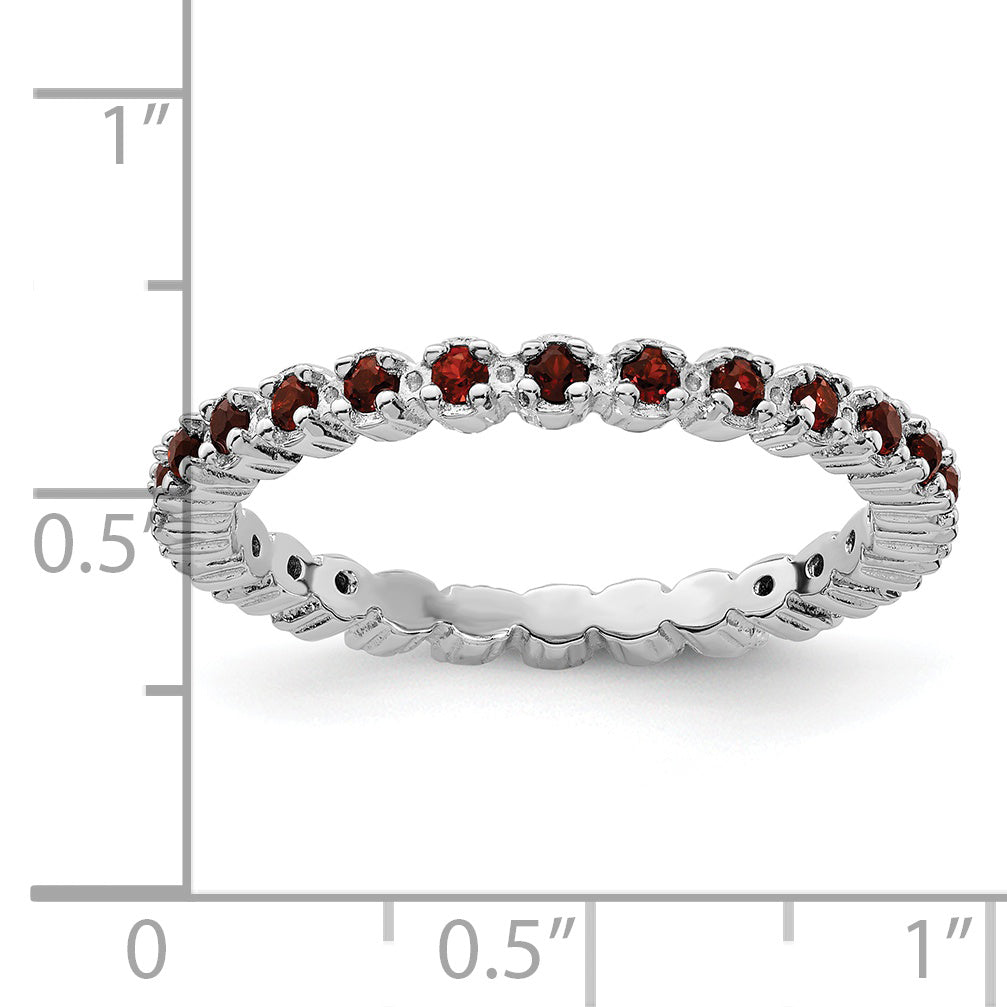 Sterling Silver Stackable Expressions Garnet Ring