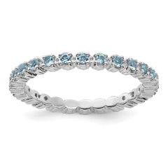 Sterling Silver Stackable Expressions Aquamarine Ring