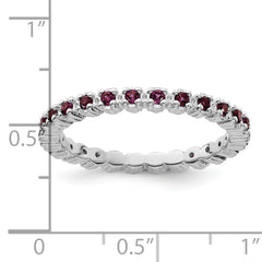 Sterling Silver Stackable Expressions Rhodolite Garnet Ring