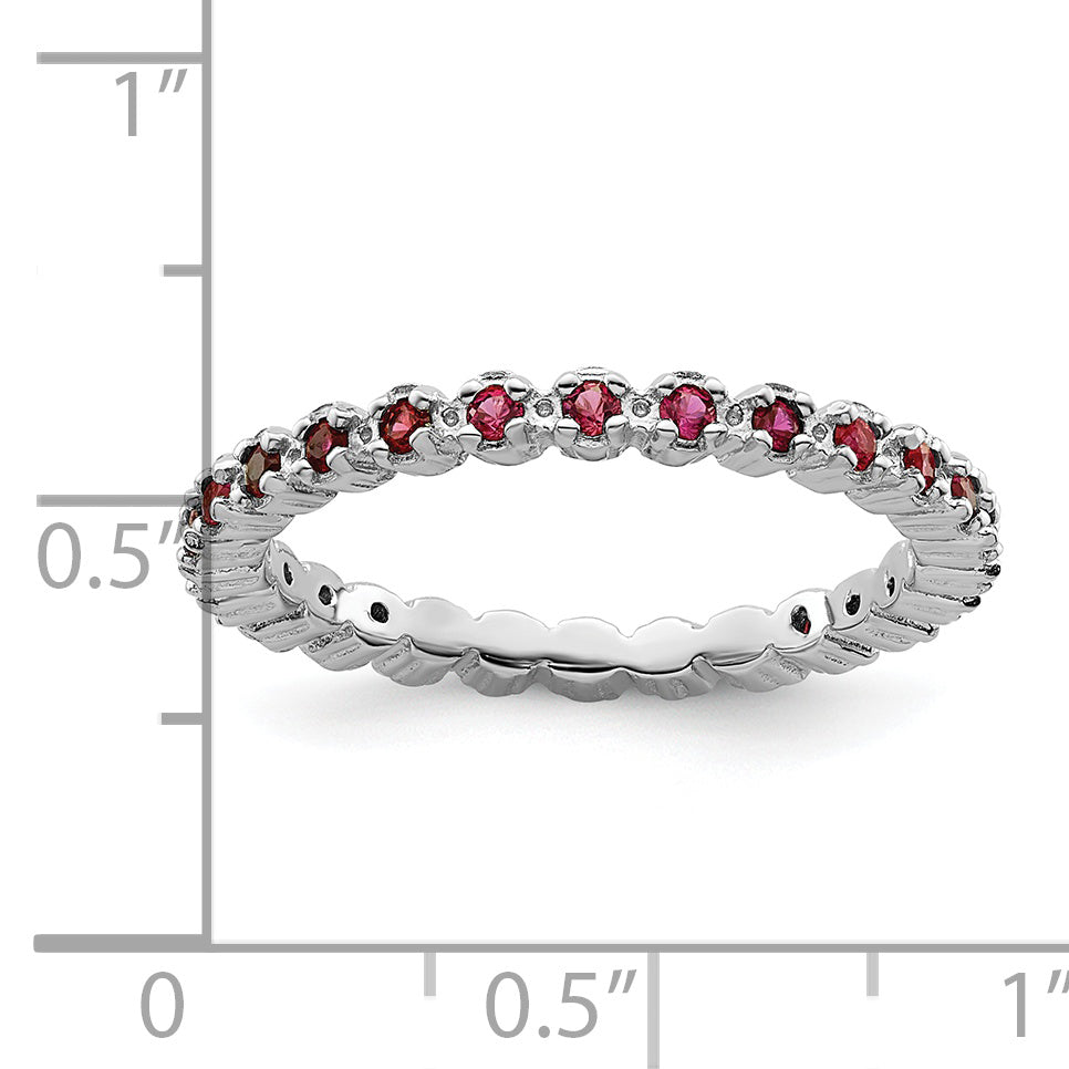 Sterling Silver Stackable Expressions Created Ruby Ring